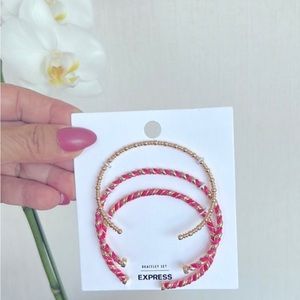 EXPRESS YARN WRAPPED GOLD PINK BRACELETS